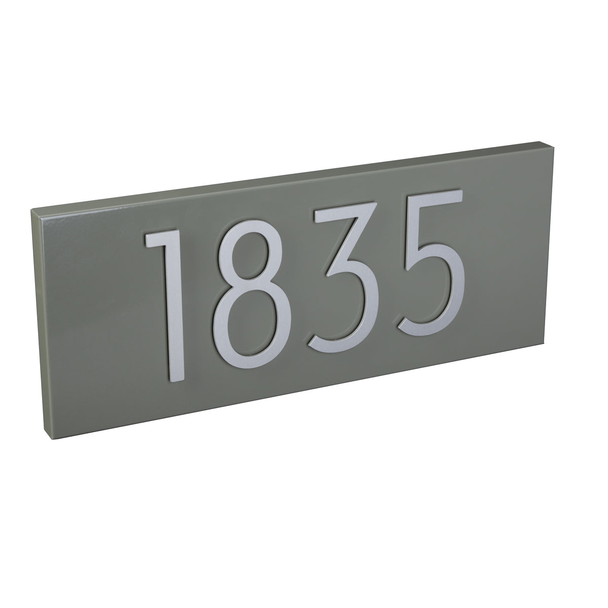 eucalyptus address plaque with silver numbers