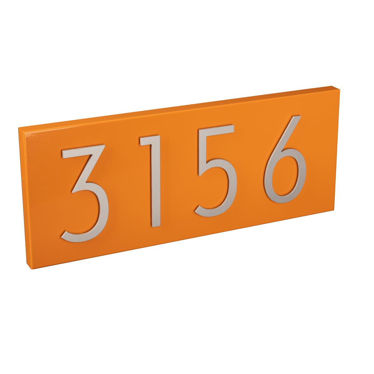 pumpkin address plaque with silver numbers