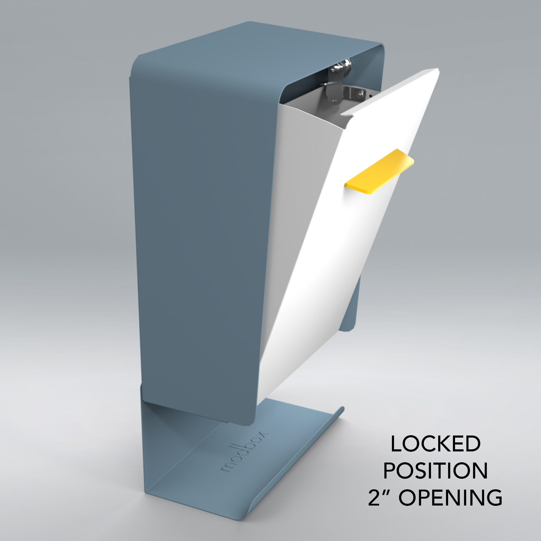 3_Locked Position - 2" open modbox wall mounted locking mailboxing