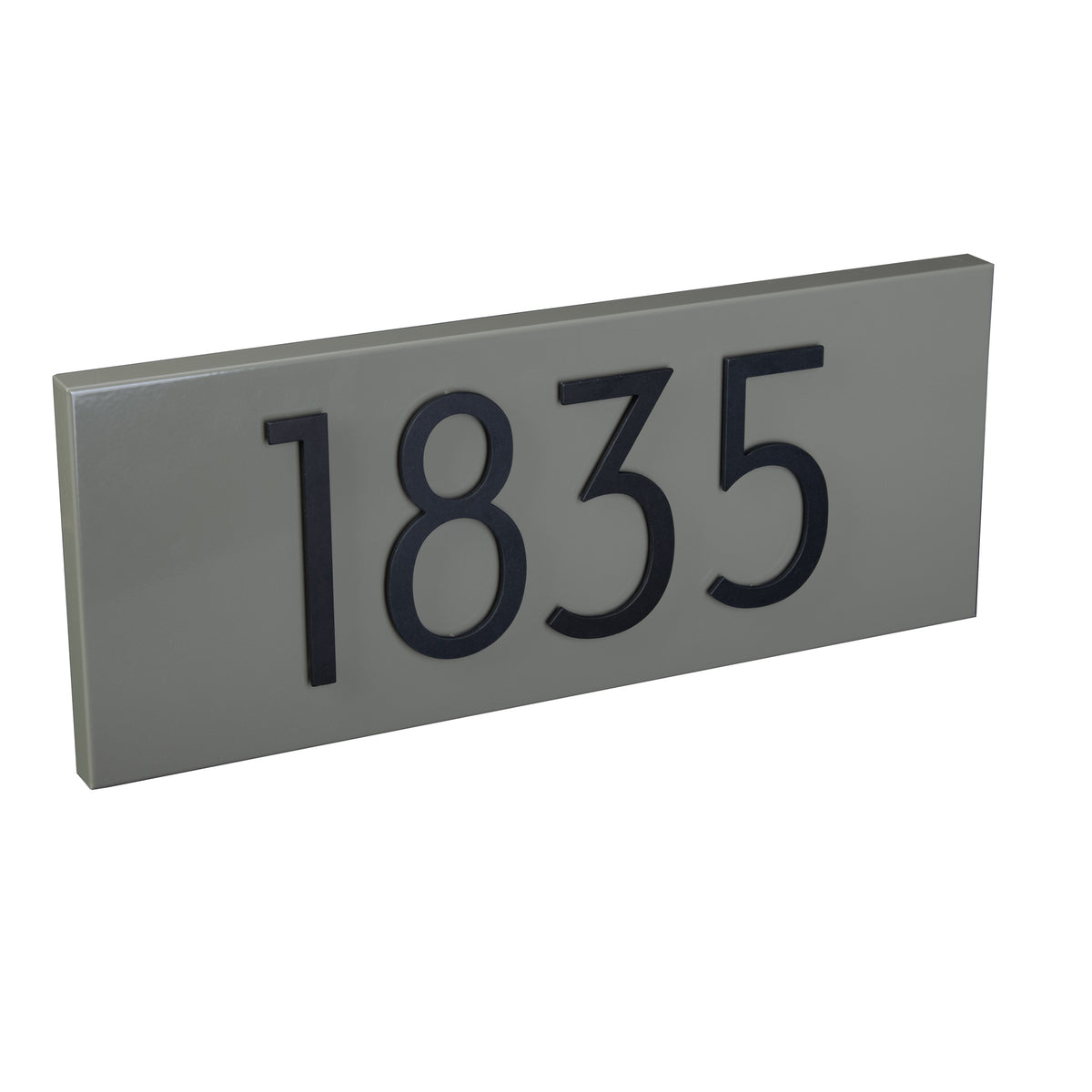 eucalyptus address plaque with black numbers