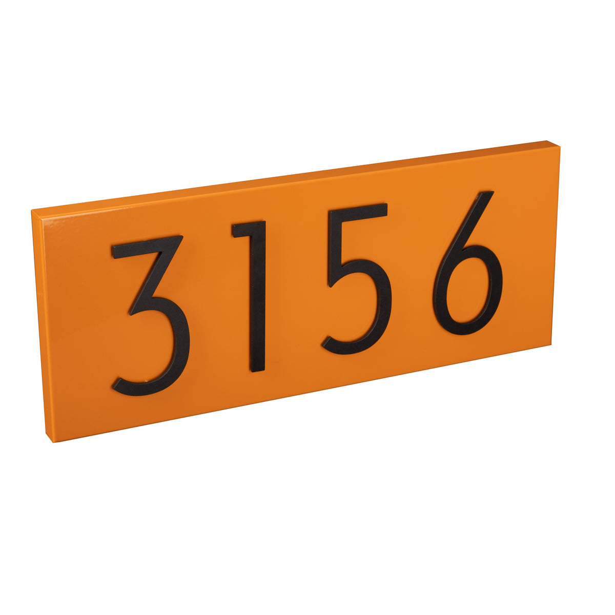 pumpkin address plaque with black numbers