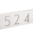 white address plaque with silver numbers